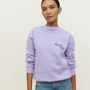 Reformation Classic Crew Sweatshirt Color: Earth Sign Lavender